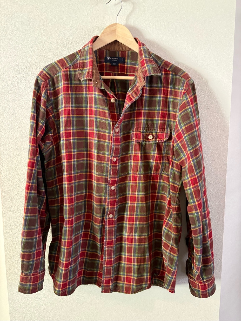 Daniel Cremieux Oversized Cotton Red and Green Plaid Button-Down Shirt Large